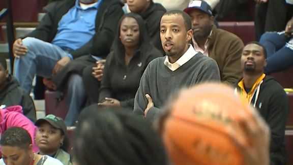 Johnson girls basketball coach Brandon Lindsey leaving the court