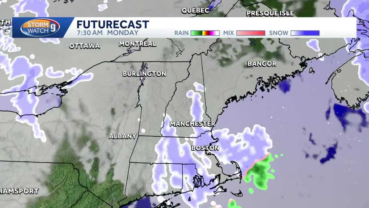 Lingering snow, flurries continue Monday across southern, central New Hampshire