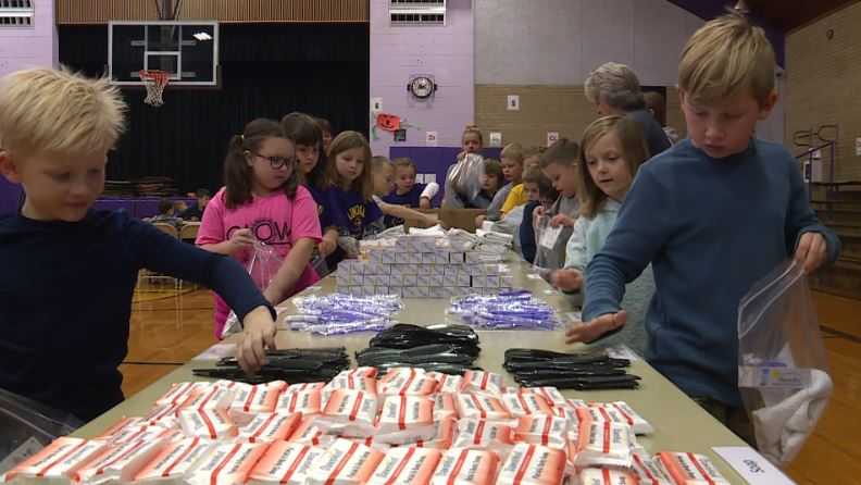 Linwood students pack hygiene kits for disaster victims