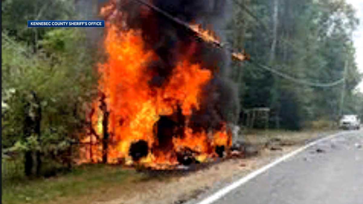 Turner man killed in fiery crash involving truck, motorcycle