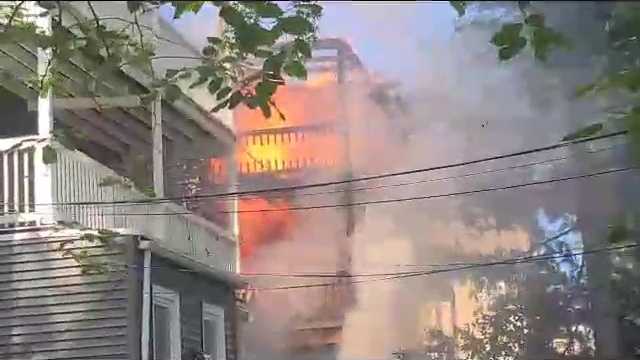 Fire engulfs rear of Boston triple-decker, spreads to another - Vimarsana News