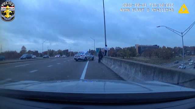 WATCH: LMPD officers rescue woman standing on highway overpass ledge - Vimarsana News