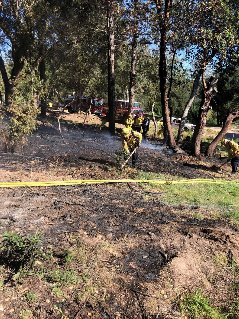 California fire crews stop brush fire in Santa Cruz Mountains