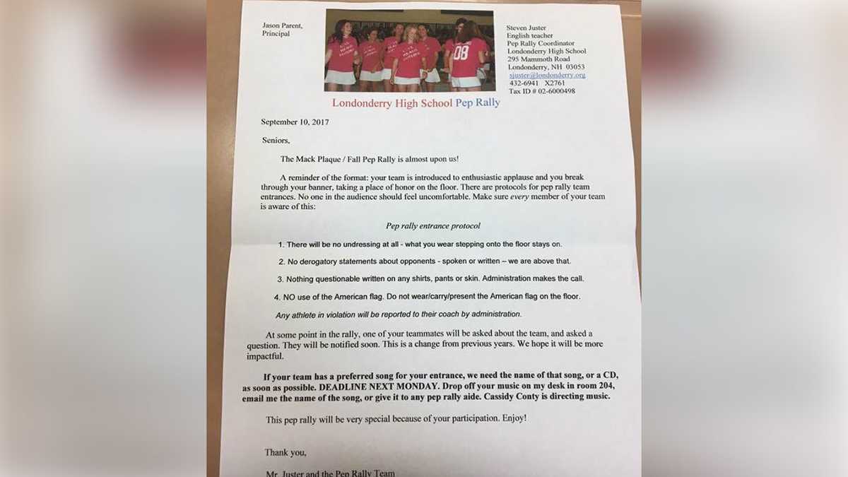 Londonderry High School Clarifies Pep Rally American Flag Policy