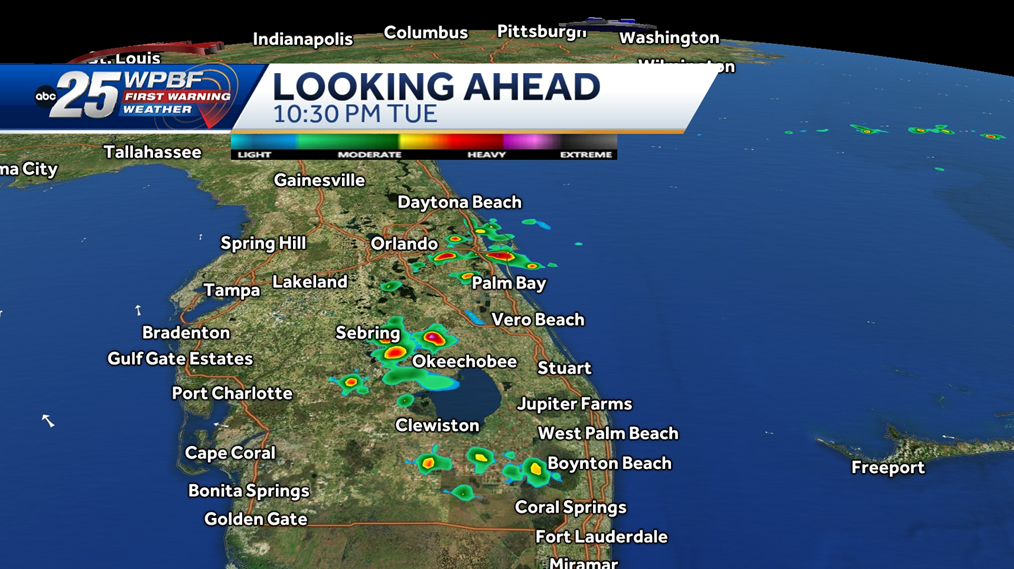 Rain and isolated strong storms impacting South Florida