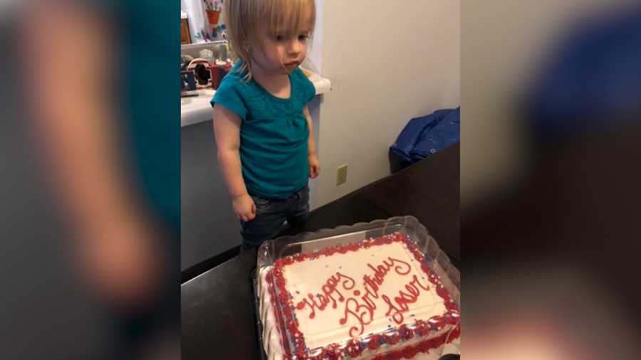 Two-year-old given birthday cake that reads, "Happy Birthday, Loser."