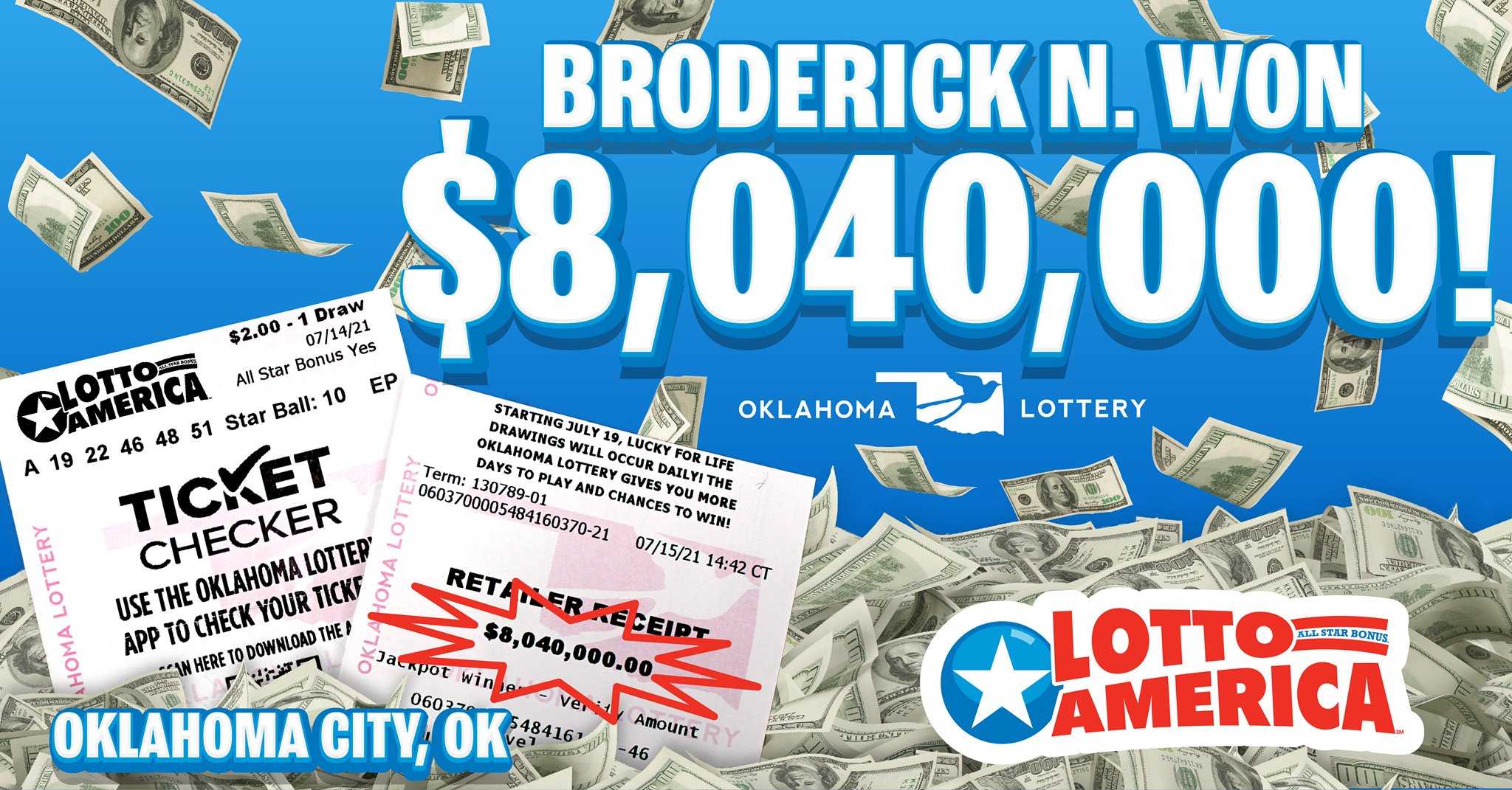 LOTTERY WINNER Oklahoma City man wins 8 million Lotto America