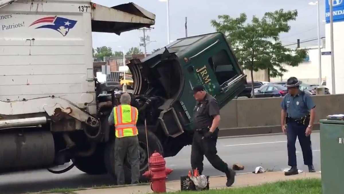 Person hit by trash truck near McDonald's