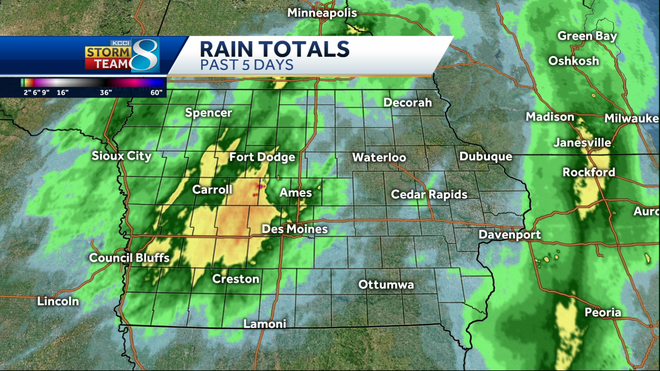 Iowa rainfall totals: Here's how much fell across the state