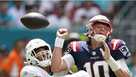 New England Patriots wide receiver Ty Montgomery (14) runs with the ball  during an NFL football game against the Miami Dolphins, Sunday, Sept. 11,  2022, in Miami Gardens, Fla. (AP Photo/Doug Murray