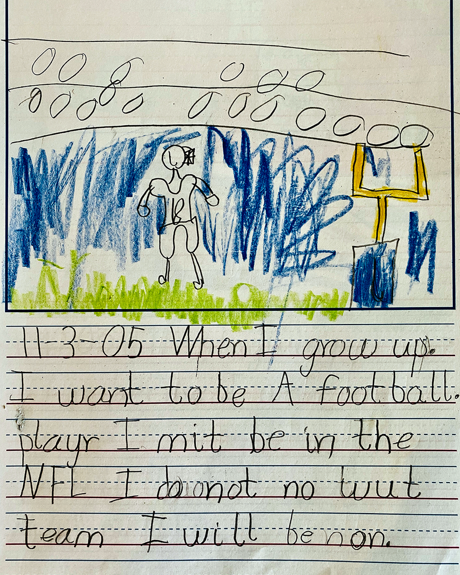 Alabama QB Mac Jones' writings from elementary school