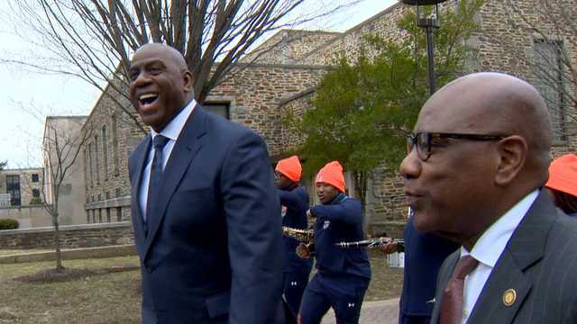 Magic Johnson surprises students during visit to Morgan State - Vimarsana News