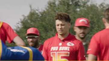 Chiefs' Patrick Mahomes mic'd up during practice at Arrowhead Stadium