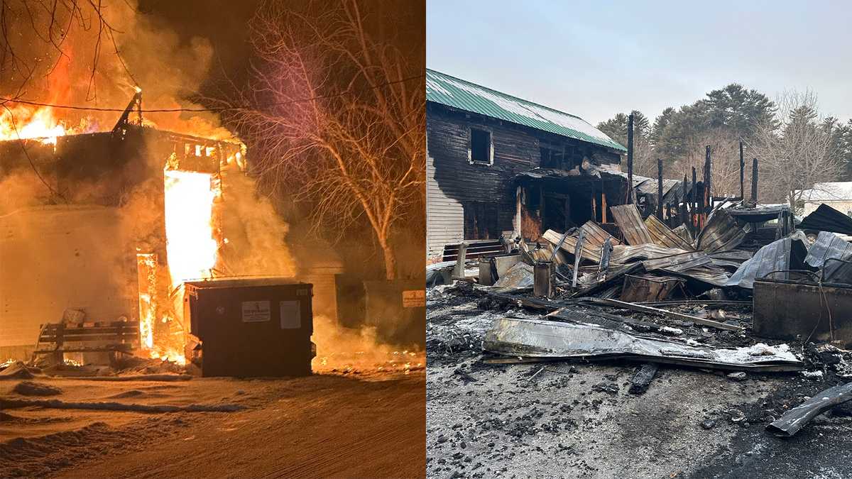 Explosion alerts employee to fire at the Maine Wildlife Park