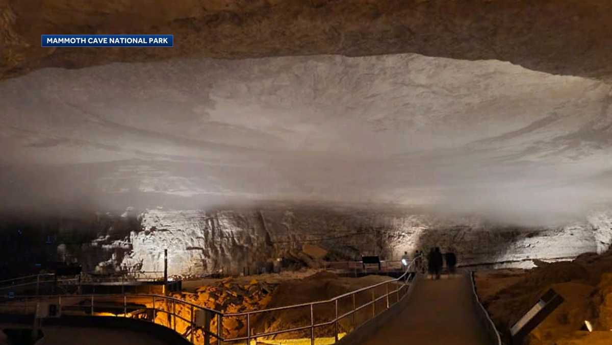 Mammoth Cave Look at the eerie, dense fog that formed inside a cave