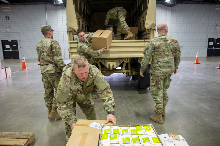 Mass. National Guard delivers medical supplies to distribution center