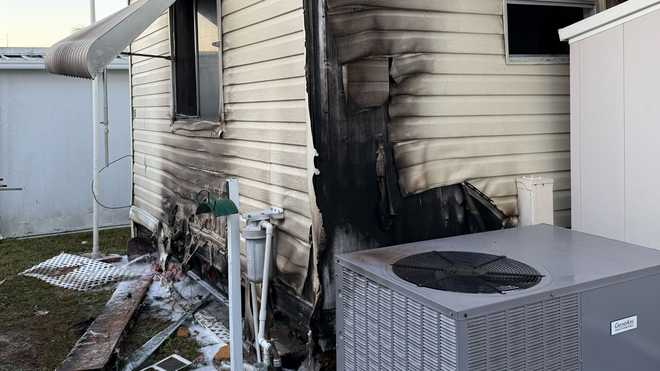 Manufactured home along Anchor Dr damaged by fire in Estero
