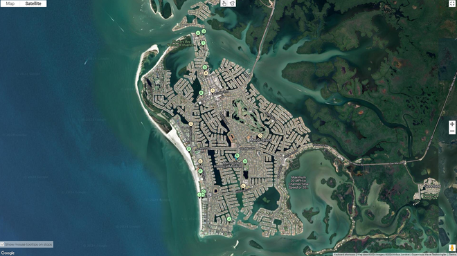 A map of the newly proposed bus stops, according to the City of Marco Island. ﻿
