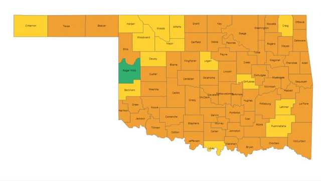 OKLAHOMA CORONAVIRUS MAP: Check county-by-county risk level, 7-day average of cases - Vimarsana News
