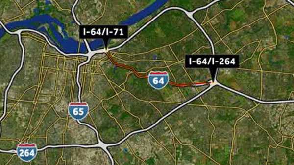 Interstate 64 Eastbound Closes Map Of I64 Closure 648a2da0c80f6