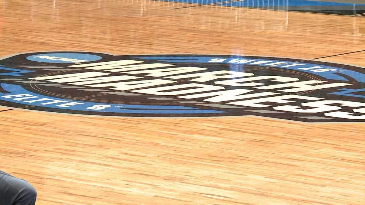 KFC Yum! Center crews transform arena into NCAA March Madness stage