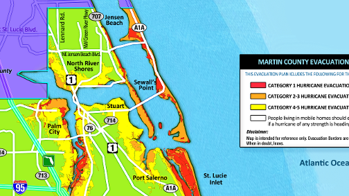 Evacuation maps for Treasure Coast