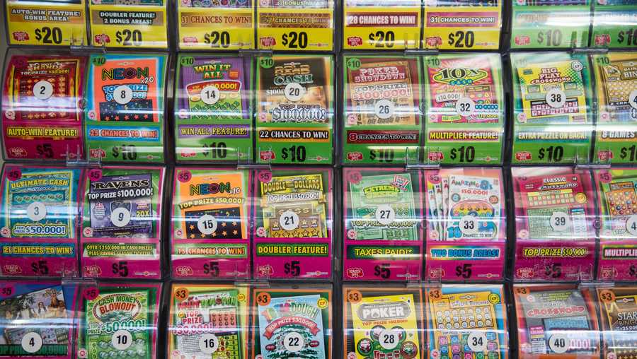 WASHINGTON, USA - JANUARY 9: Scratch Off games for sale with PowerBall tickets at Best Beer, Wine and Deli in Gaithersburg, Md., USA on January 11, 2015.