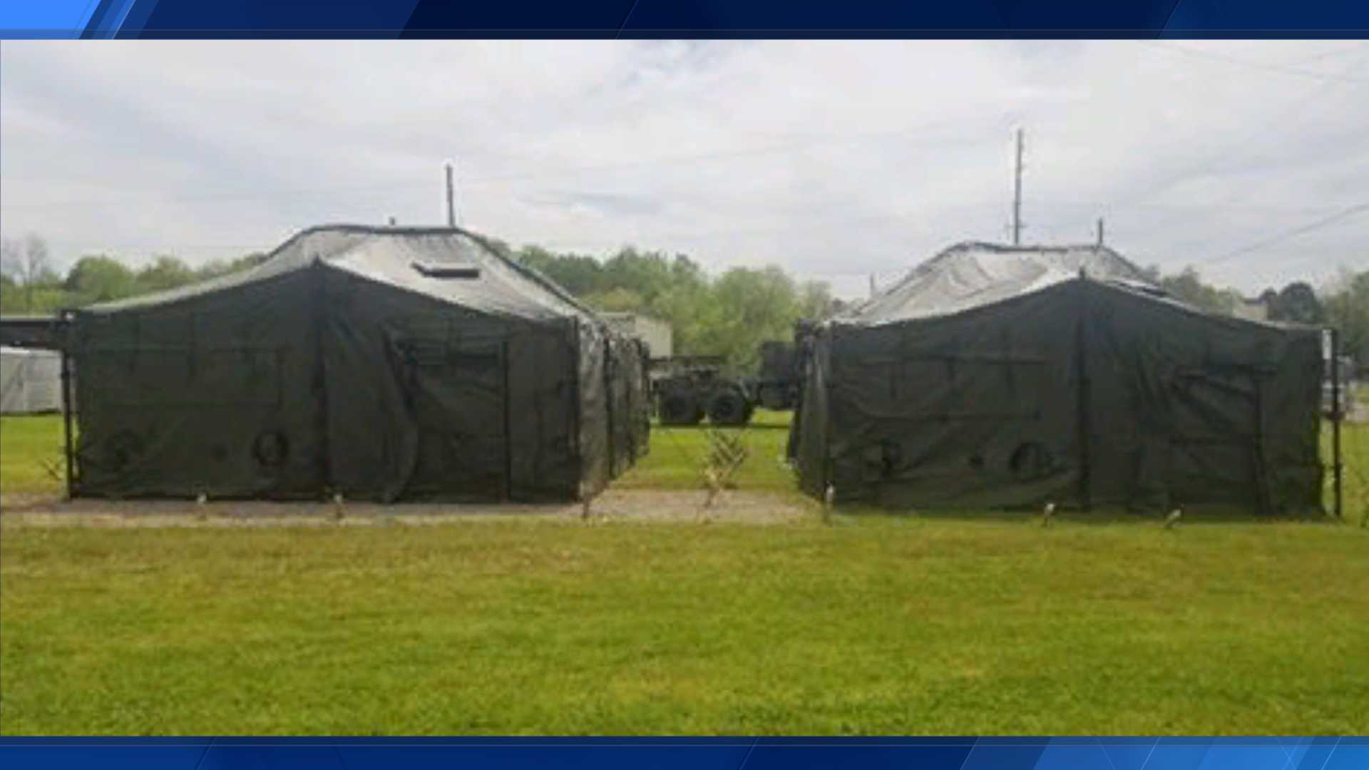 Walker county sets up MASH style tents for potential housing of
