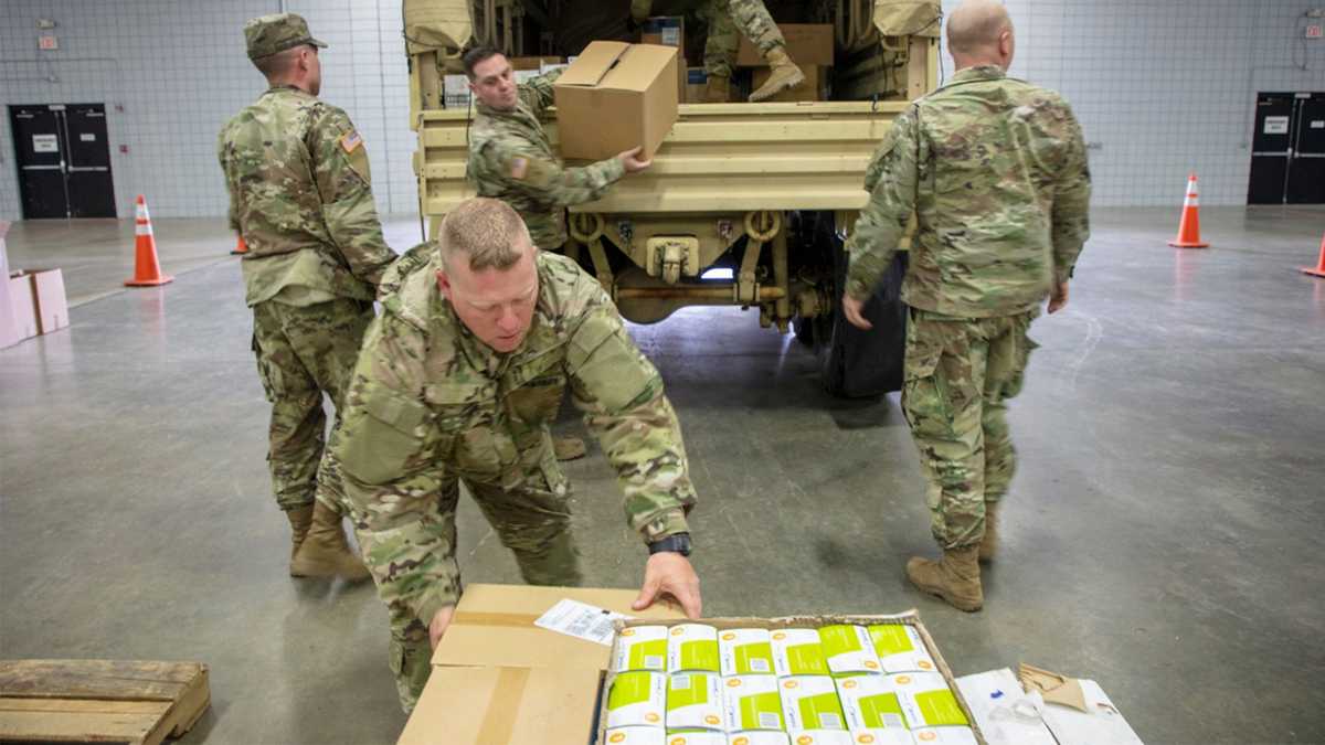 Mass. National Guard delivers medical supplies to distribution center