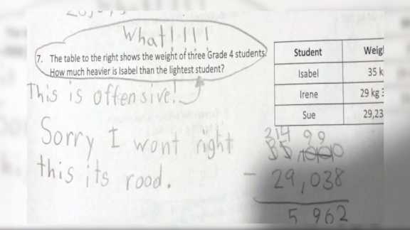 'This is offensive!': Math problem that compares girls' weights angers ...