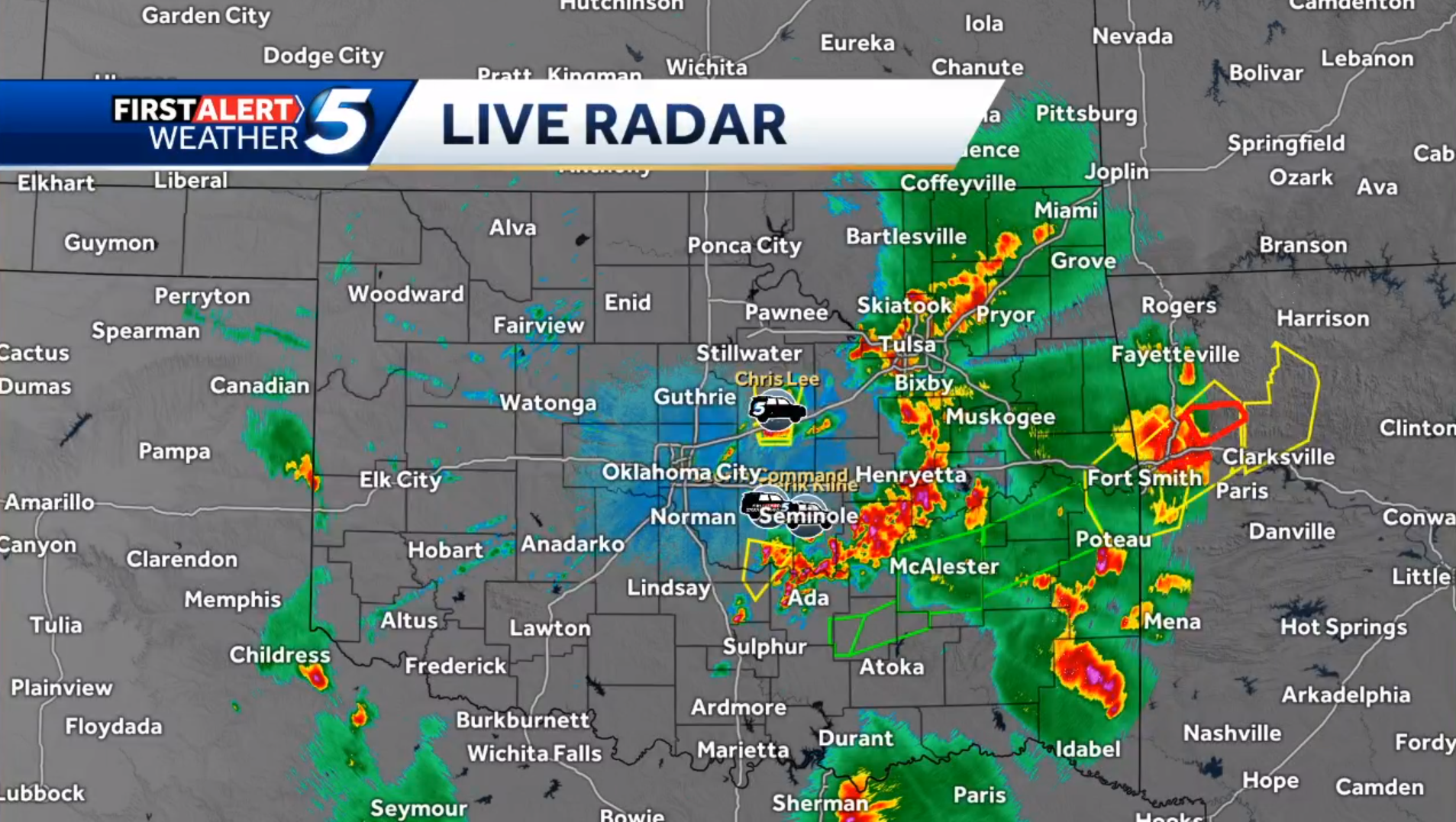 LIVE RADAR: Tracking Heavy Rain, Storms Moving Through Oklahoma