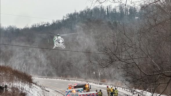 Person flown to hospital after rollover crash along I-70 West in Western Pa.