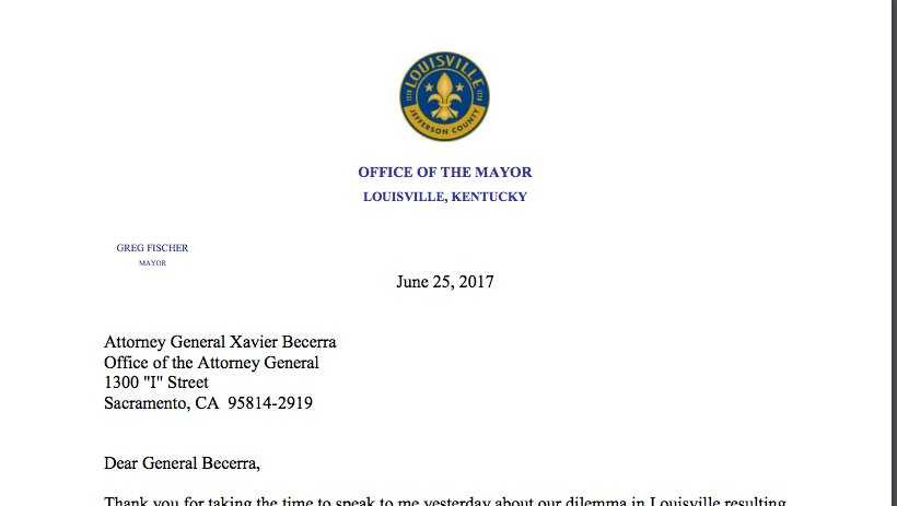 Louisville Mayor Asks California Attorney General To Exempt City From Travel Ban