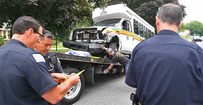 4 hurt, 2 seriously, in head-on crash involving MBTA The Ride bus