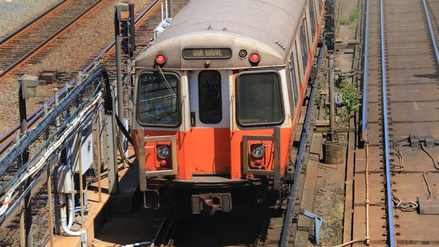 MBTA Orange Line Subway Train Boston