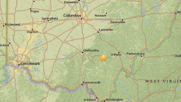 Earthquake reported in southeast Ohio