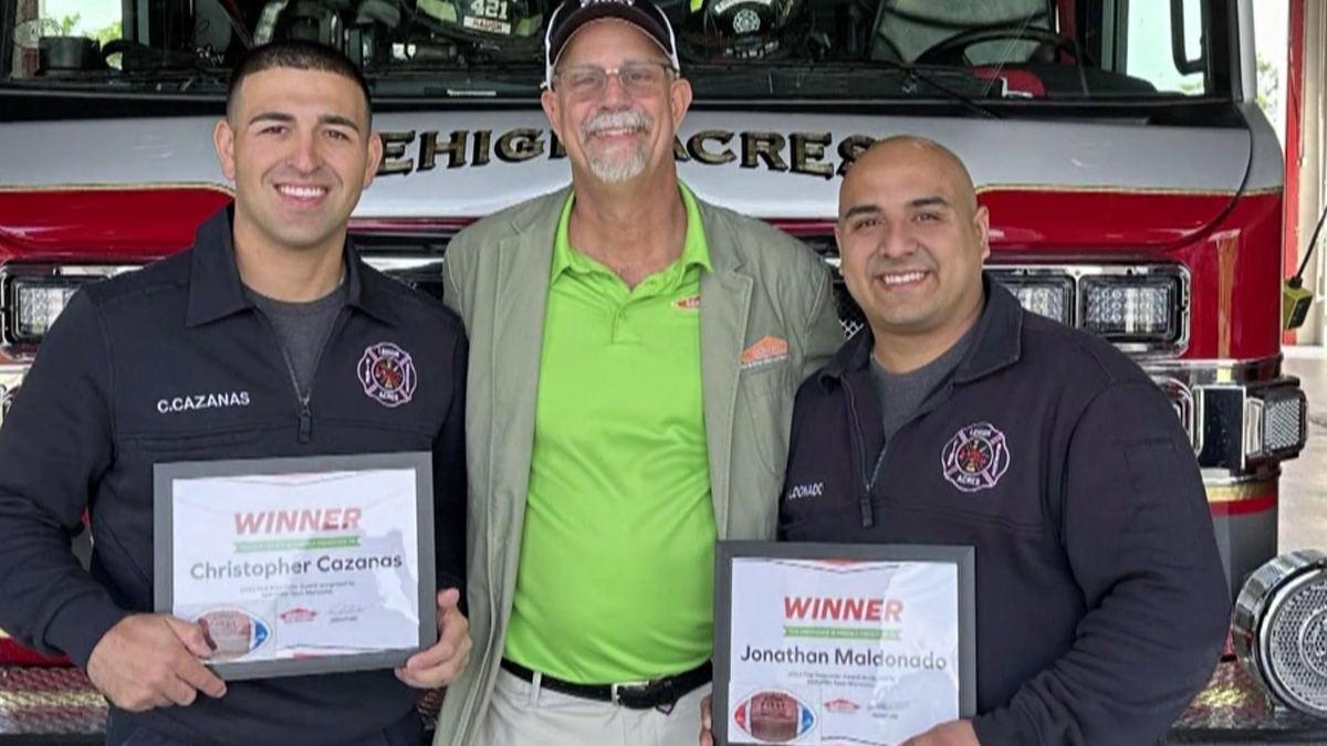 Lehigh Acres firefighters honored for helping man after crash