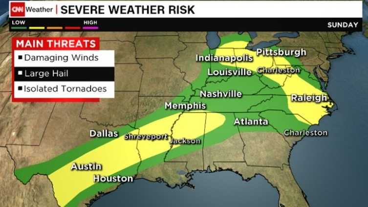 Millions of people will get drenched or pummeled by severe weather that's arriving just in time for Memorial Day