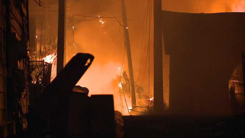 Intense fire displaces more than a half dozen people