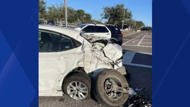 Victim's vehicle after hit-and-run crash in Fort Myers 1-1-26