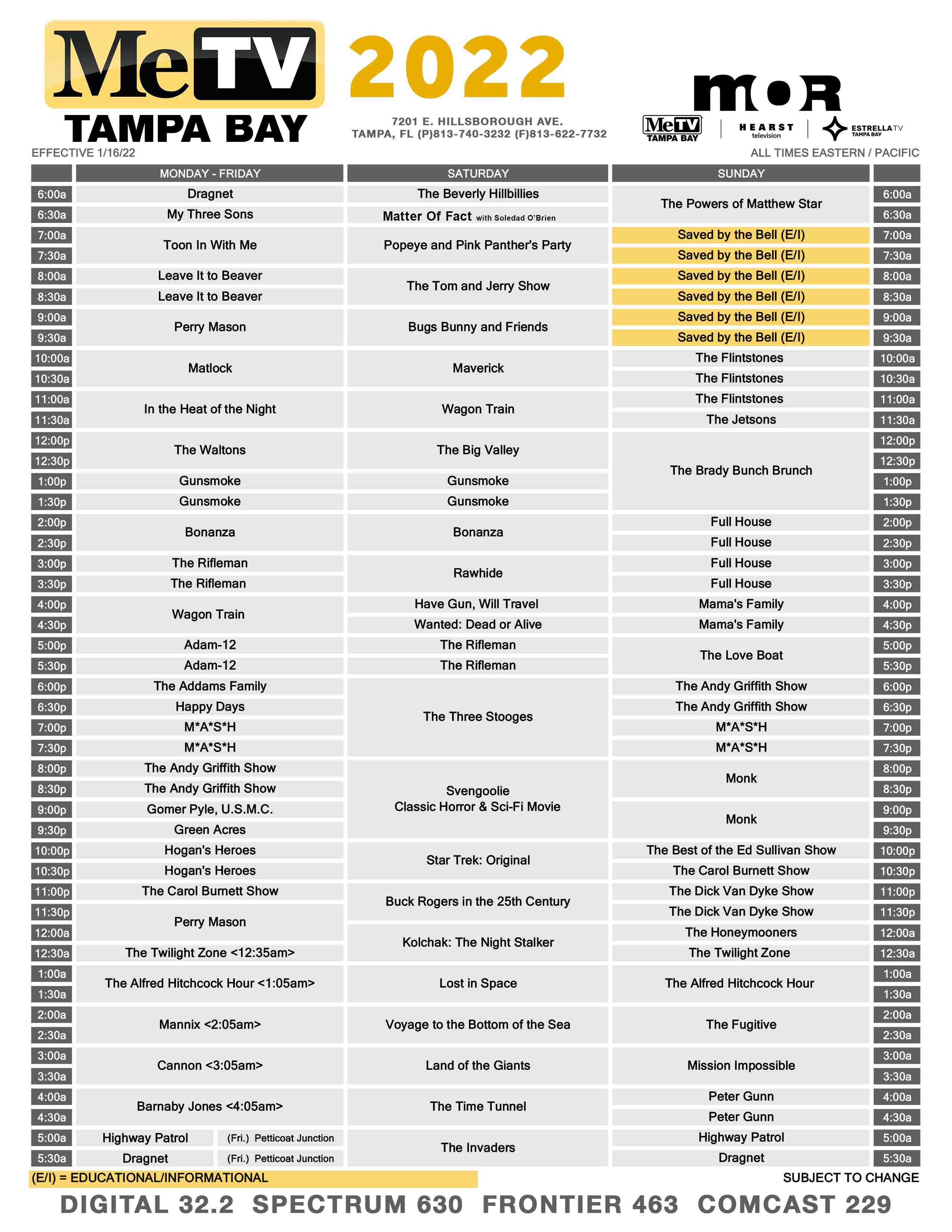 Metv Winter Schedule 2022 Metv Programming Guide