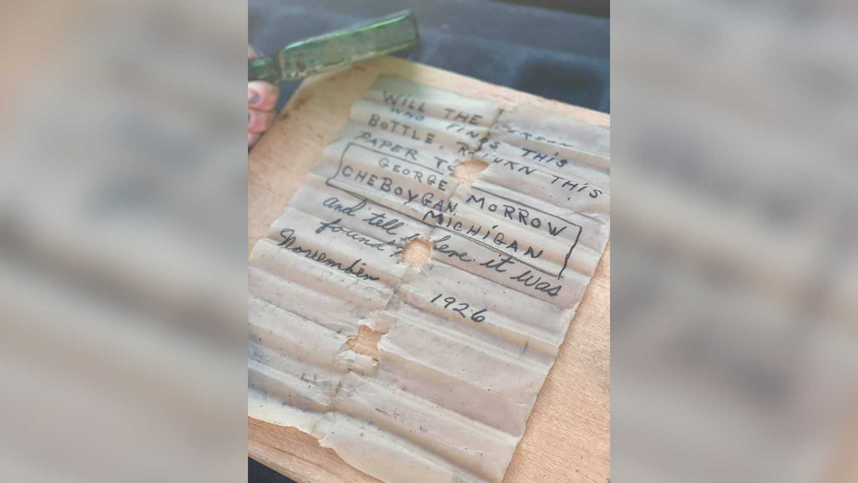 A 95 year old message in a bottle was discovered last week. The