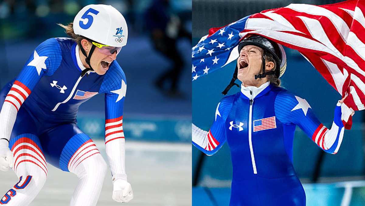 Watch: U.S. speed skater Mia Manganello secures bronze in final race of her career