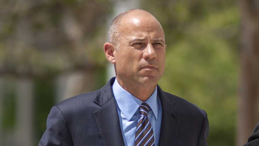 Michael Avenatti arrives for his first hearing in Santa Ana federal court on bank and wire fraud charges on April 1, 2019 in Santa Ana, California.