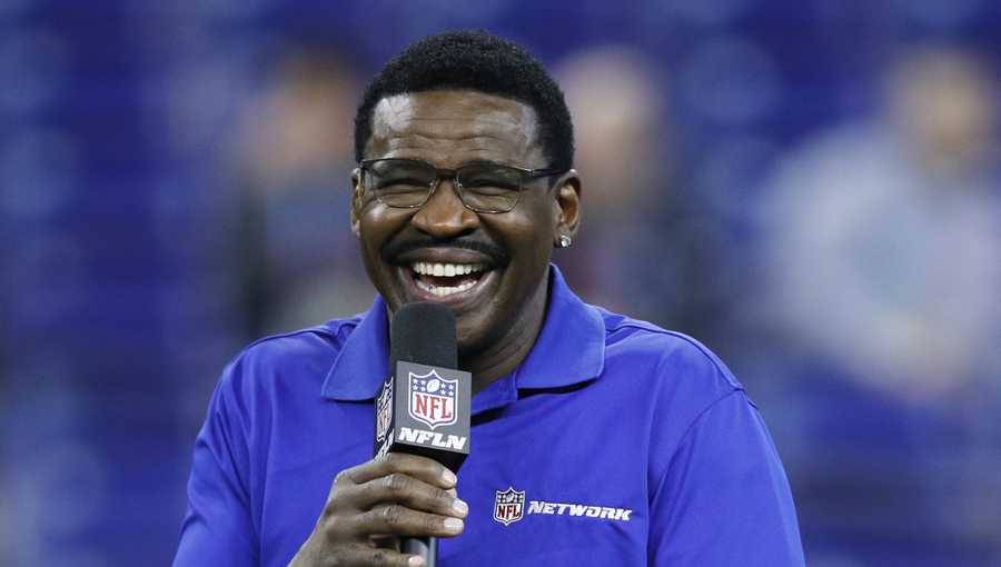 Hall of Fame wide receiver Michael Irvin commentates for NFL Network during day three of the NFL Combine at Lucas Oil Stadium on March 2, 2019 in Indianapolis, Indiana.