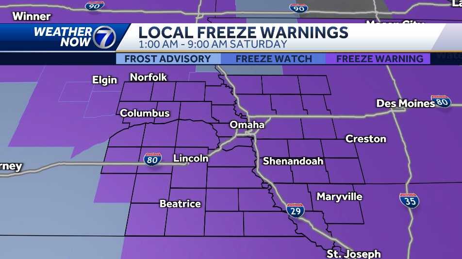 Omaha's first frost of the season expected Saturday