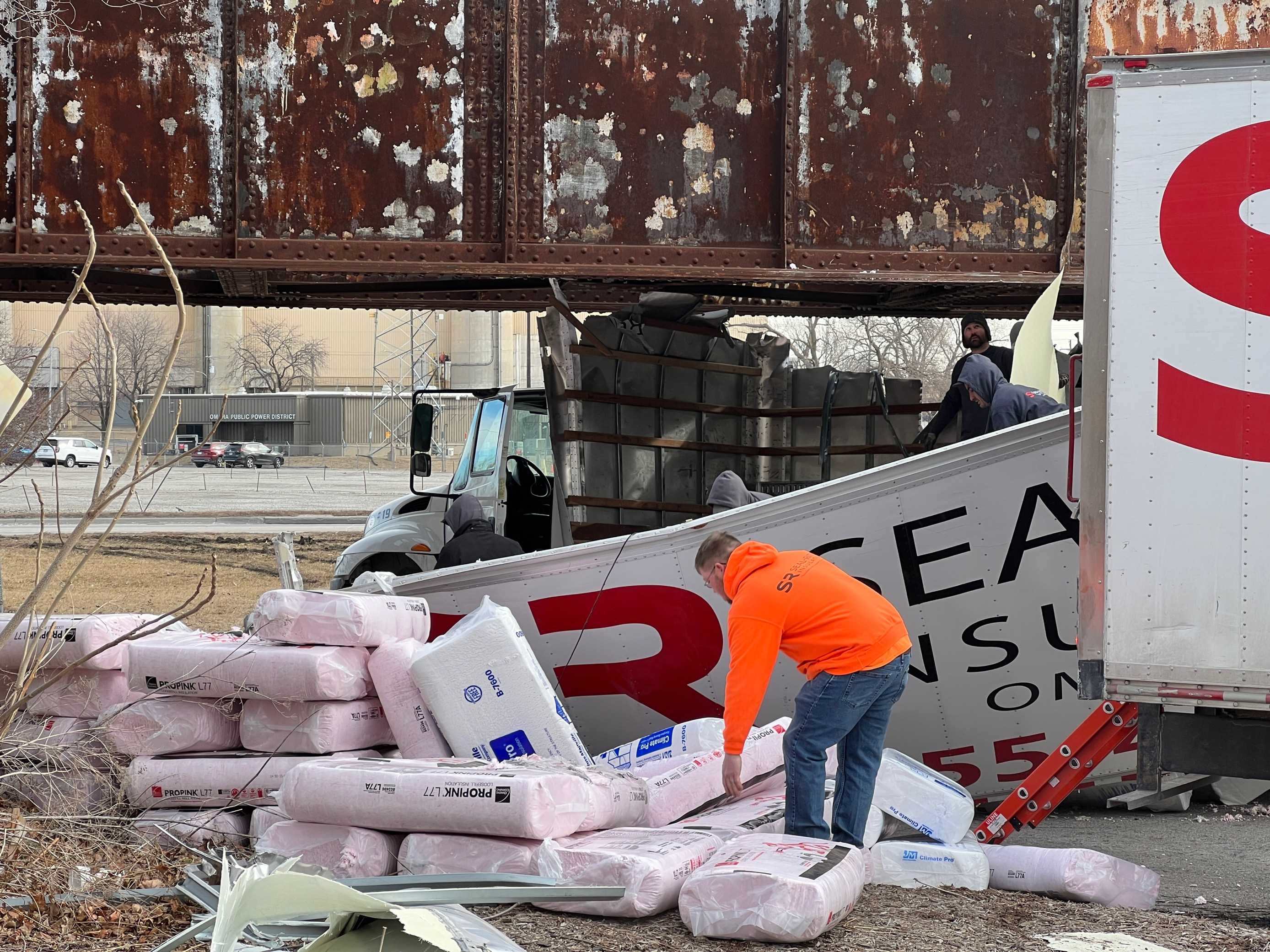 Trucker Tries To Drive Under Omaha Bridge, Gets Stuck