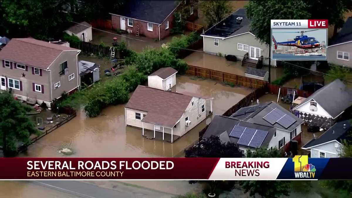 Heavy Rain Floods Eastern Baltimore County Roads Neighborhoods 5718