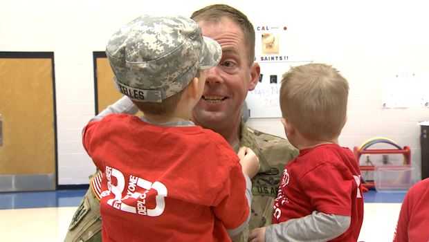 SURPRISE! Military dad reunited with 4-year old son after serving overseas