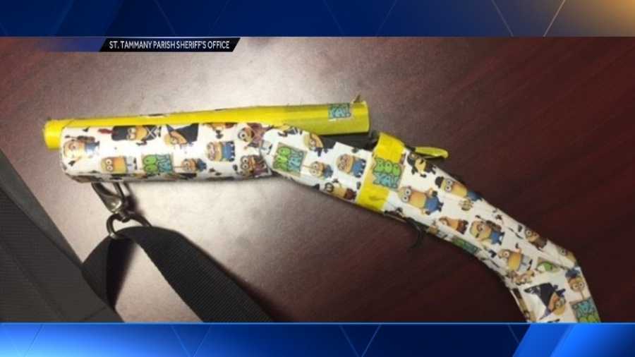 Drugs, shotgun wrapped in 'Minions' duct tape